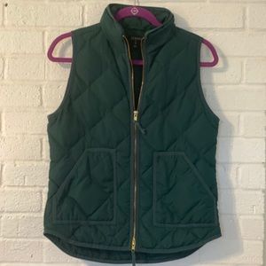 green vest beautiful color, J. Crew.